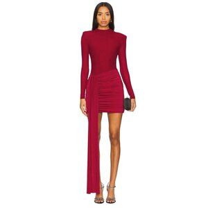 Nookie Enigma Mini Dress in Ruby X-Small New Womens Long Sleeve Cocktail